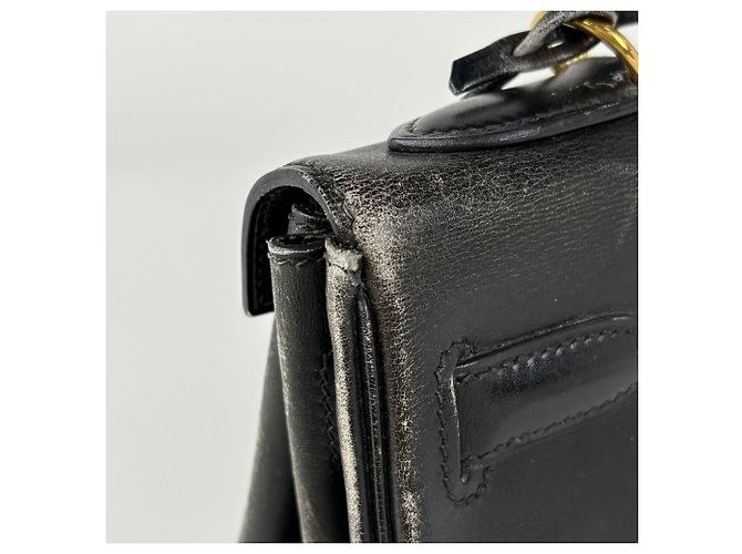 Hermès Borsa Hermes Kelly 32 in pelle Box Calf nera - vista 7