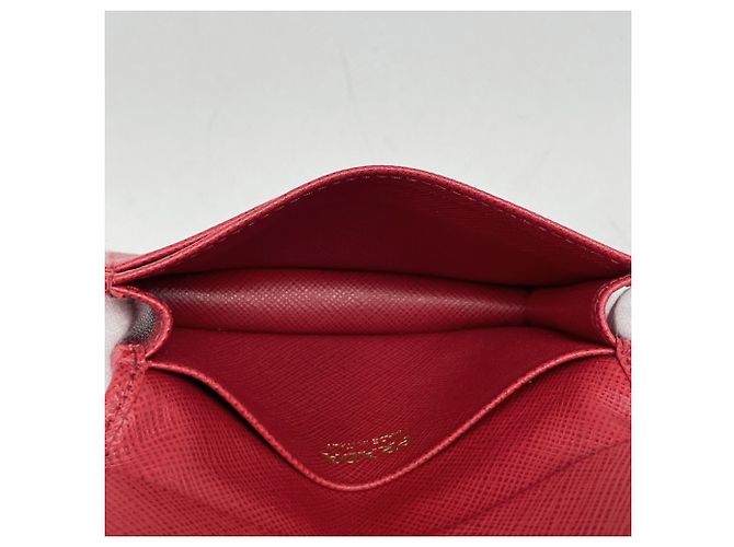 Prada Visitenkartenetui aus rotem Saffiano-Leder - Ansicht 6