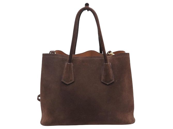 BORSA A MANO PRADA DOUBLE GM B2756T IN Camoscio SCAMOSCIATO TOTE BAG A TRACCOLLA - vista 2