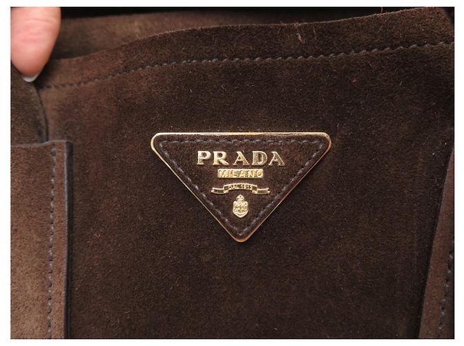 BORSA A MANO PRADA DOUBLE GM B2756T IN Camoscio SCAMOSCIATO TOTE BAG A TRACCOLLA - vista 5