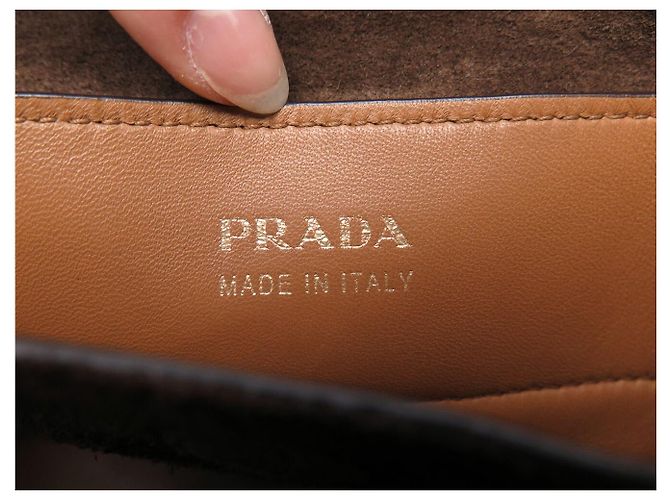 BORSA A MANO PRADA DOUBLE GM B2756T IN Camoscio SCAMOSCIATO TOTE BAG A TRACCOLLA - vista 9