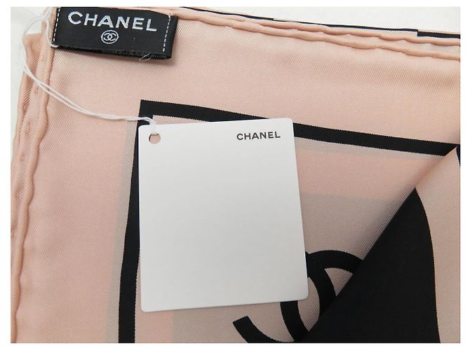 NEU CHANEL SCHACHBRETT LOGO CC AA8763 QUADRAT 90 SEIDENTWILL ROSA SCHAL - Ansicht 11