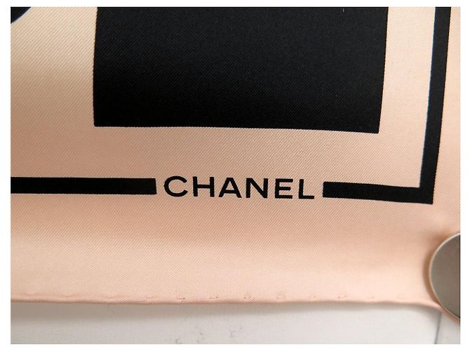 NEU CHANEL SCHACHBRETT LOGO CC AA8763 QUADRAT 90 SEIDENTWILL ROSA SCHAL - Ansicht 6