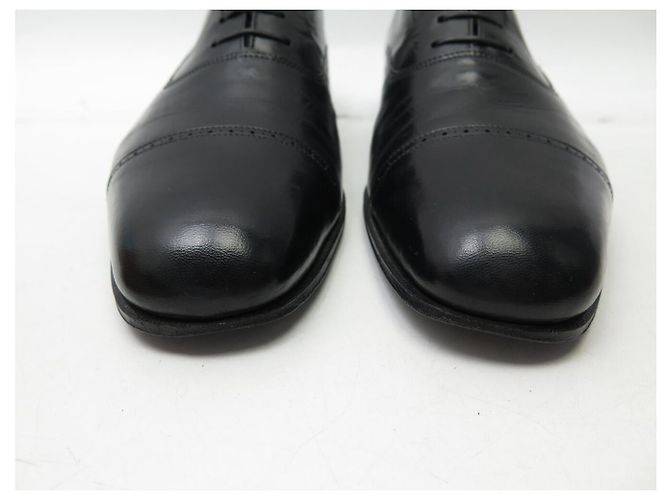 SCARPE VINTAGE JM WESTON 303 RICHELIEU PUNTA QUADRATA PELLE DI CAPRA NERA - vista 4