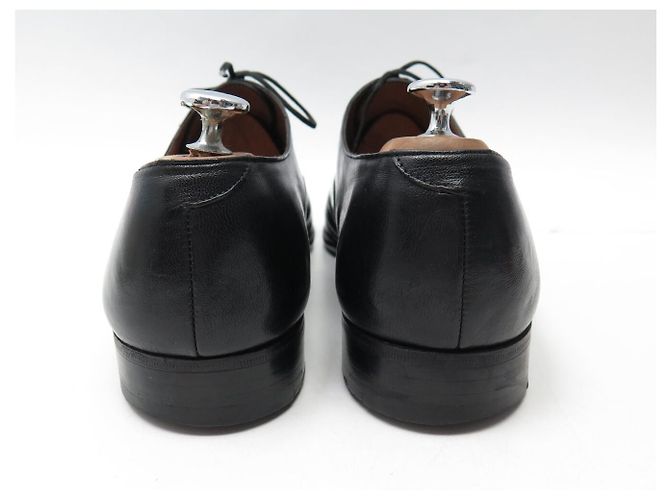SCARPE VINTAGE JM WESTON 303 RICHELIEU PUNTA QUADRATA PELLE DI CAPRA NERA - vista 5