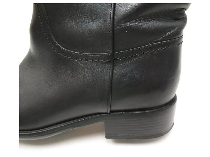 STIVILETTI CHANEL MEZZO VITTELLO WESTERN G26068 PELLE NERA LOGO CC 35 COWBOY BOOTS - vista 13