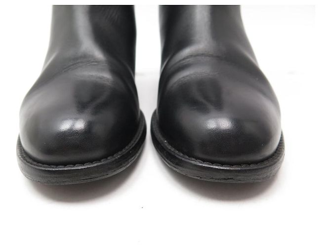 STIVILETTI CHANEL MEZZO VITTELLO WESTERN G26068 PELLE NERA LOGO CC 35 COWBOY BOOTS - vista 4