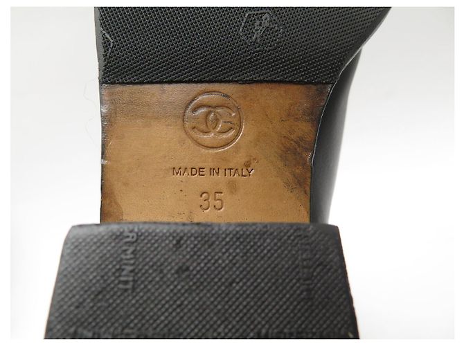 STIVILETTI CHANEL MEZZO VITTELLO WESTERN G26068 PELLE NERA LOGO CC 35 COWBOY BOOTS - vista 7