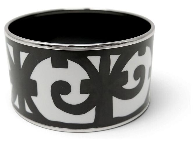 Hermès NUEVA PULSERA HERMES DE ESMALTE XL BALCON DU GUADALQUIVIR NEGRO & BLANCO BANGLE - vista 2