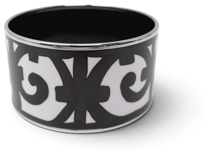 Hermès NUEVA PULSERA HERMES DE ESMALTE XL BALCON DU GUADALQUIVIR NEGRO & BLANCO BANGLE - vista 4