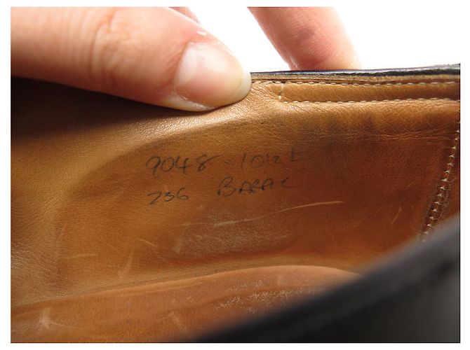SCARPE JOHN LOBB BARAL DERBY PUNTA FLOREALE 10.5E 44.5 IN PELLE NERA - vista 10