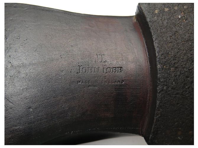 SCARPE JOHN LOBB BARAL DERBY PUNTA FLOREALE 10.5E 44.5 IN PELLE NERA - vista 7