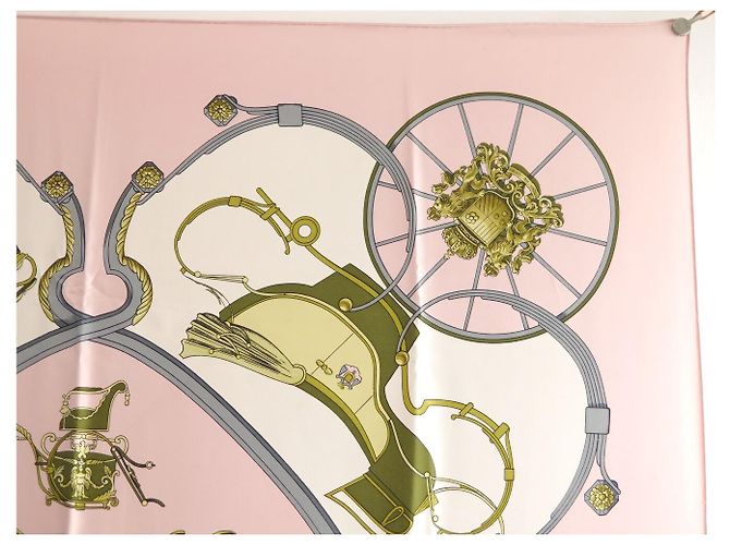 Hermès NEU HERMES SPRING ROSE PALE SEIDEN TUCH QUADRAT 90 LEDOUX PINK SILK SCARF - Ansicht 3