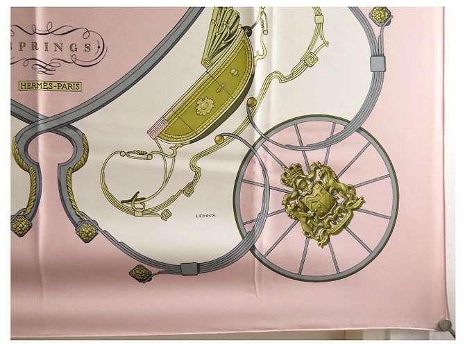 Hermès NEU HERMES SPRING ROSE PALE SEIDEN TUCH QUADRAT 90 LEDOUX PINK SILK SCARF - Ansicht 4