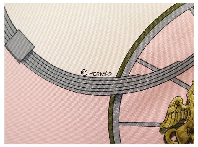 Hermès NEU HERMES SPRING ROSE PALE SEIDEN TUCH QUADRAT 90 LEDOUX PINK SILK SCARF - Ansicht 8