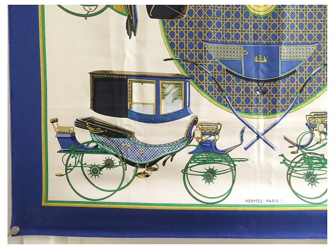 Hermès PAÑUELO HERMES LES VOITURES A TRANSFORMATION 1ERE EDITION 1965 CARRE SCARF - vista 5