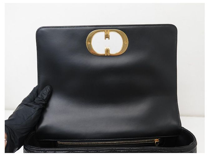 NUOVA BORSA DIOR CARO LARGE IN PELLE CANNAGE NERA A TRACCOLLA HAND BAG - vista 10