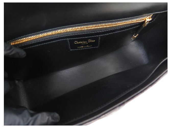 NUOVA BORSA DIOR CARO LARGE IN PELLE CANNAGE NERA A TRACCOLLA HAND BAG - vista 11