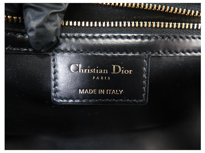 NUOVA BORSA DIOR CARO LARGE IN PELLE CANNAGE NERA A TRACCOLLA HAND BAG - vista 12