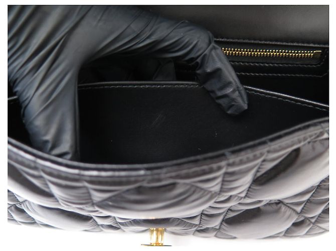 NUOVA BORSA DIOR CARO LARGE IN PELLE CANNAGE NERA A TRACCOLLA HAND BAG - vista 16