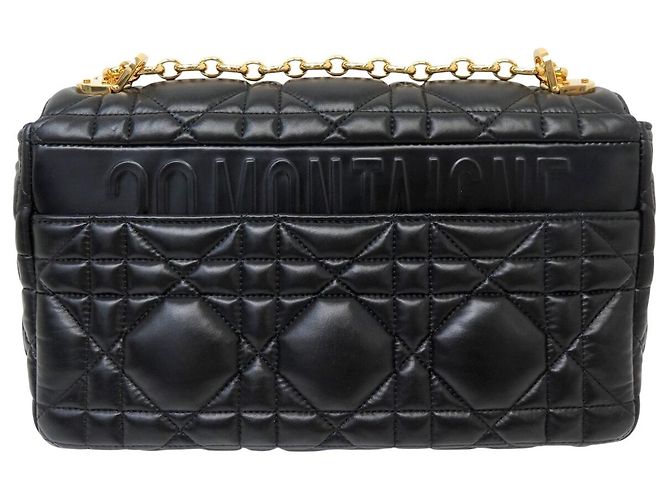 NUOVA BORSA DIOR CARO LARGE IN PELLE CANNAGE NERA A TRACCOLLA HAND BAG - vista 2