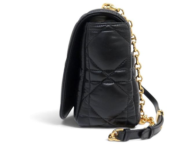NUOVA BORSA DIOR CARO LARGE IN PELLE CANNAGE NERA A TRACCOLLA HAND BAG - vista 4