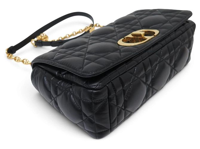 NUOVA BORSA DIOR CARO LARGE IN PELLE CANNAGE NERA A TRACCOLLA HAND BAG - vista 5
