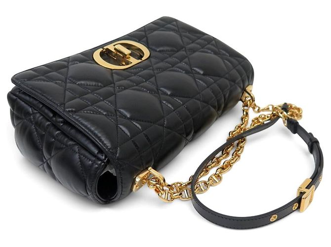 NUOVA BORSA DIOR CARO LARGE IN PELLE CANNAGE NERA A TRACCOLLA HAND BAG - vista 6