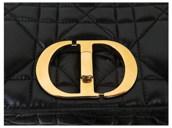 NUOVA BORSA DIOR CARO LARGE IN PELLE CANNAGE NERA A TRACCOLLA HAND BAG - vista 9