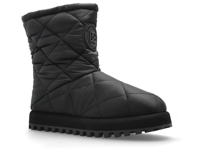 Stivali da neve Logo Dolce & Gabbana neri in cotone - vista 2