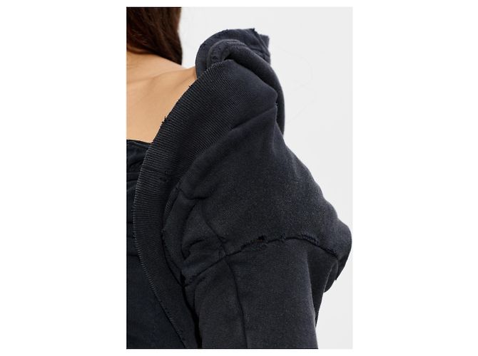 Sudadera corta con capucha Balenciaga gris de algodón - vista 3