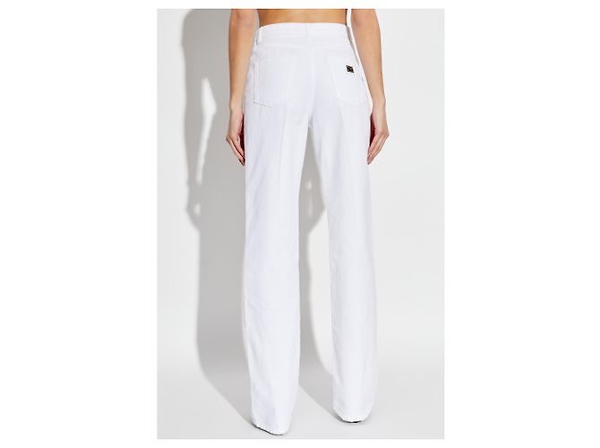 Dolce & Gabbana Jeans aus weißer Baumwolle mit geradem Bein - Ansicht 2