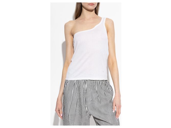 Tom Ford One-Shoulder Top in Weiß aus geripptem Strick - Ansicht 2