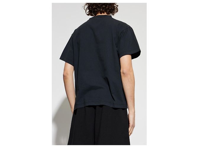 T-shirt Balenciaga stampata in cotone nera - vista 2