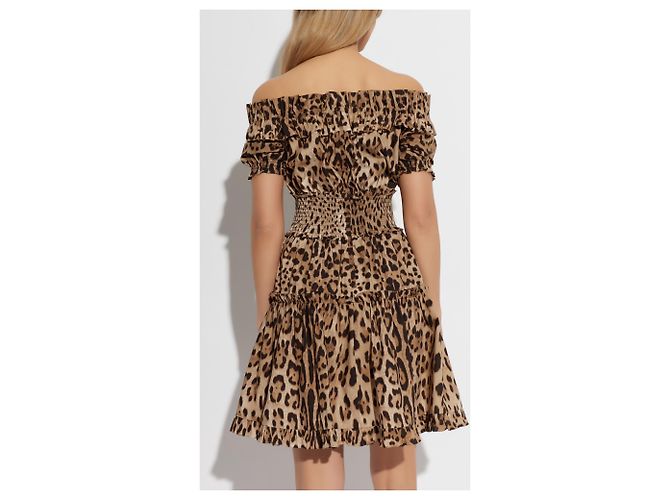 Vestido Dolce & Gabbana estampado animal de algodón marrón - vista 2