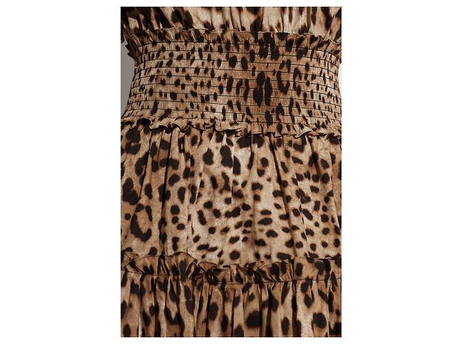 Vestido Dolce & Gabbana estampado animal de algodón marrón - vista 3