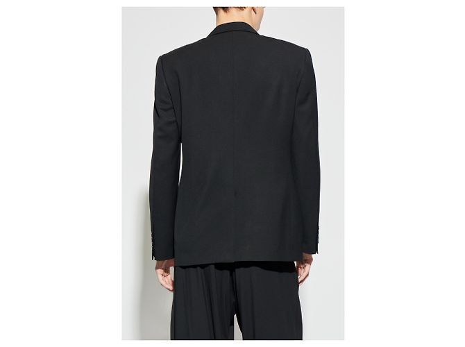 Balenciaga black wool double-breasted blazer - view 2