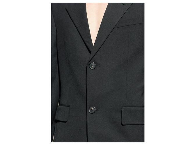 Balenciaga black wool double-breasted blazer - view 3