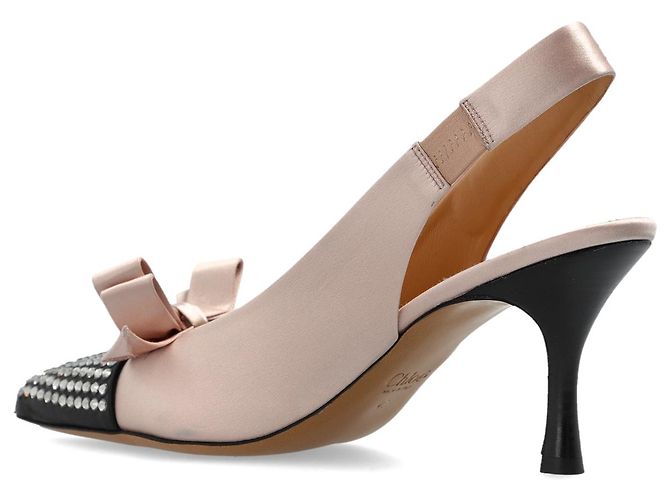 Chloé Alba zapatos slingback de satén rosa - vista 3