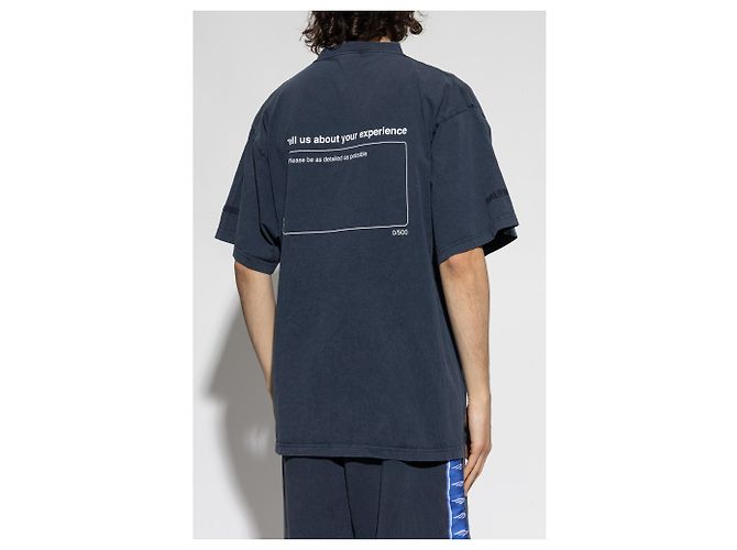 Camiseta Balenciaga Oversized de algodón azul marino con estampado de estrellas - vista 2