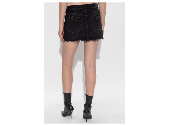 Falda corta de denim negro Balenciaga - vista 2