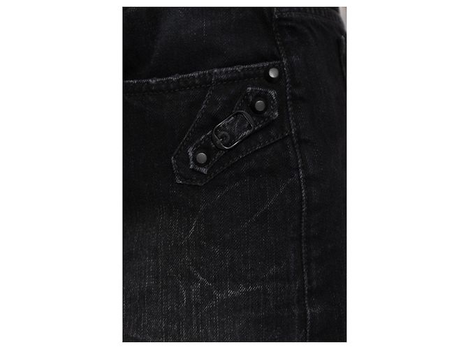 Falda corta de denim negro Balenciaga - vista 3