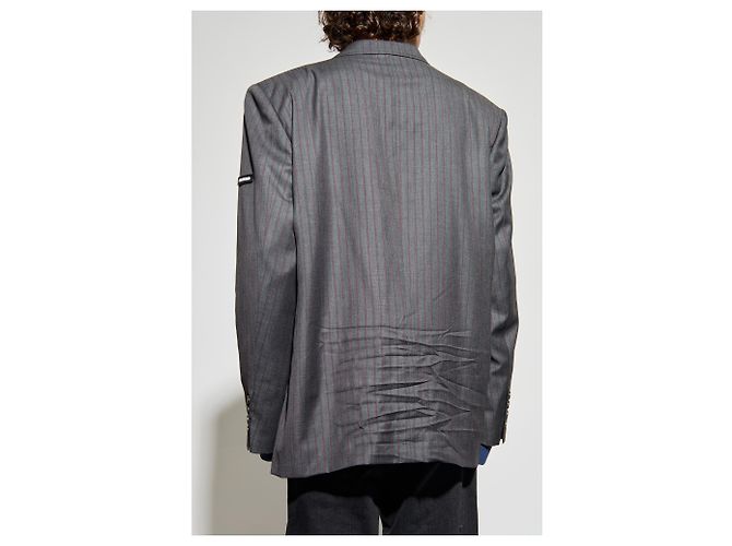 Balenciaga Blazer in lana a righe gessate - vista 2