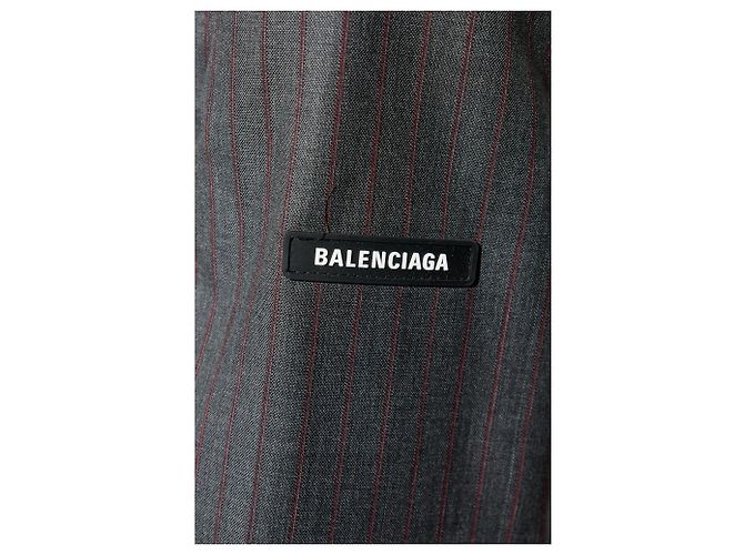 Balenciaga Blazer in lana a righe gessate - vista 3
