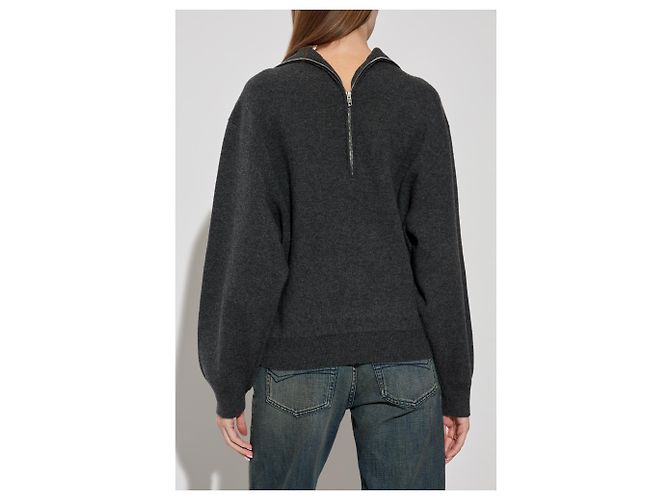 Balenciaga Grauer Rollkragenpullover aus Wolle mit Taschen - Ansicht 2