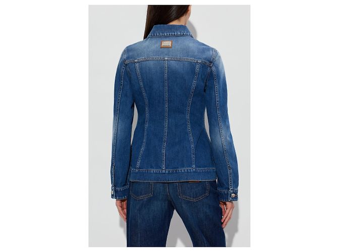 Dolce & Gabbana Chaqueta vaquera azul de algodón - vista 3