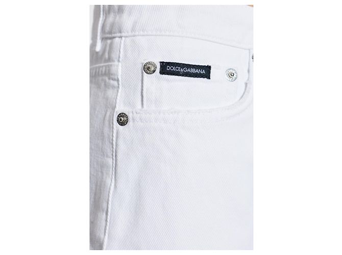 Jeans de perna reta brancos em algodão Dolce & Gabbana - vista 3