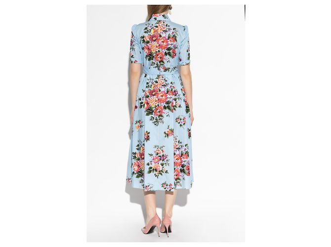Dolce & Gabbana Vestido de algodón con motivo floral - vista 3