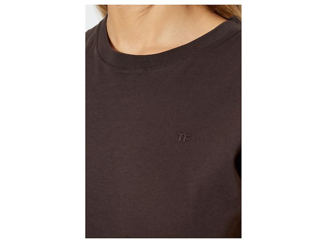 Camiseta de algodón marrón Tom Ford - vista 3