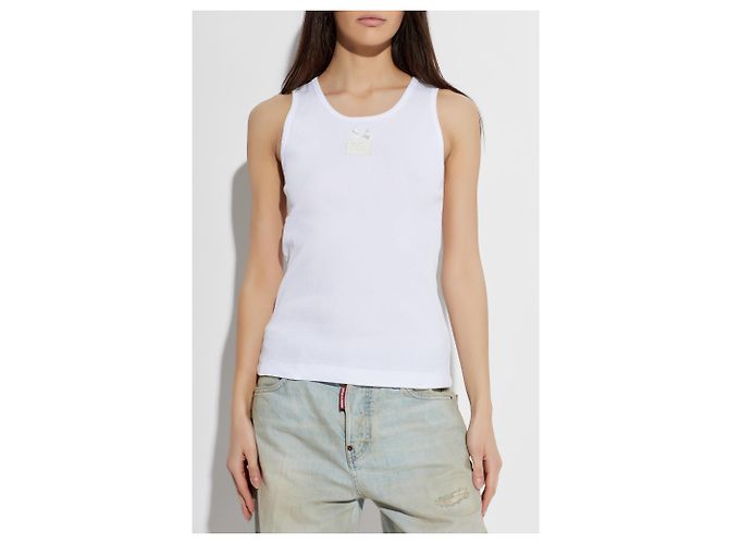 Dolce & Gabbana Top a coste con patch logo - vista 2